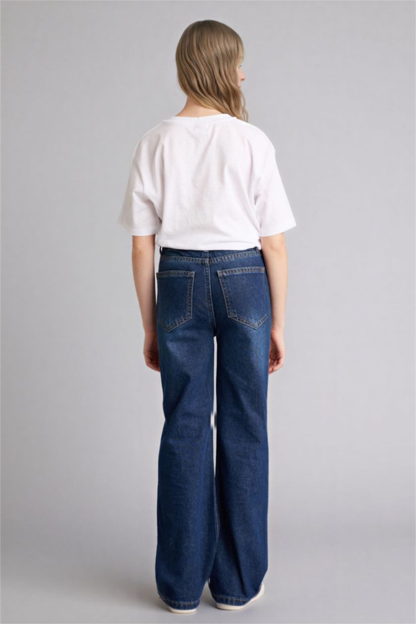 GIRLS & TEENS Dark Blue Girl Wide Leg Jeans
