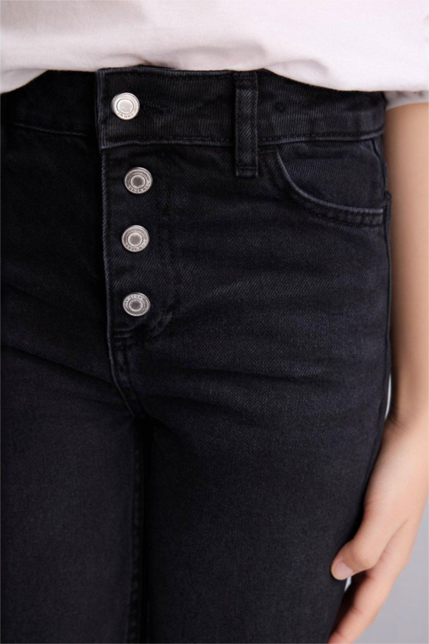 FILLES Noir Jean à jambes larges pour fille
