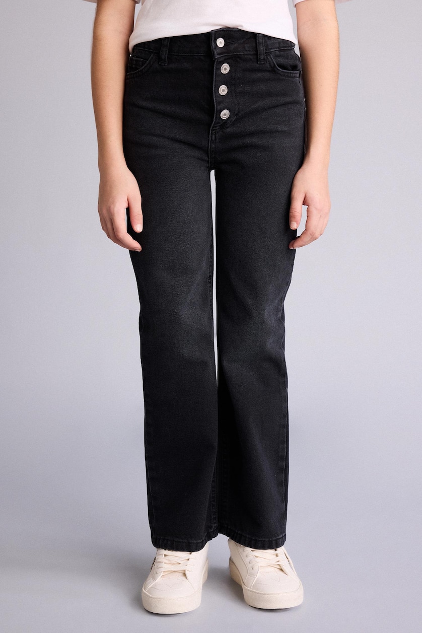 Girls & Teens Black Girl Wide Leg Jeans