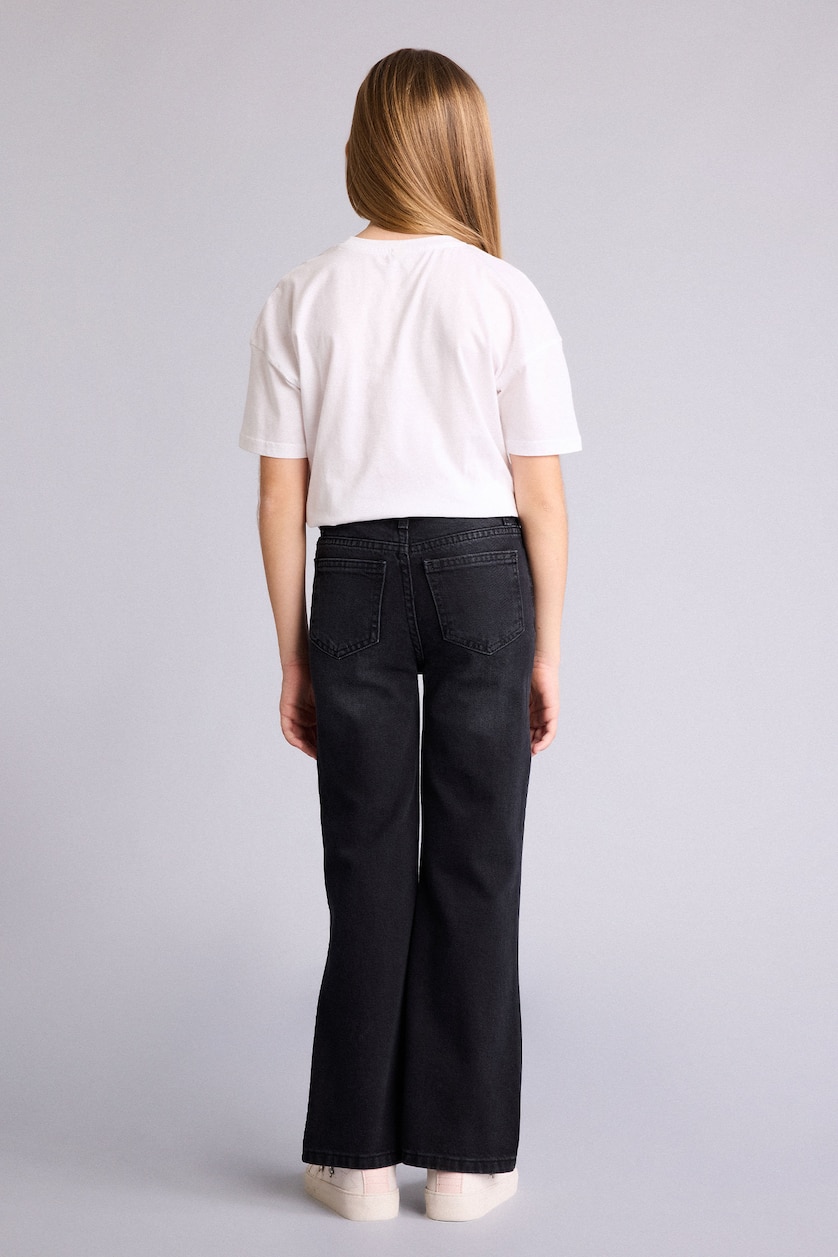 Girls & Teens Black Girl Wide Leg Jeans