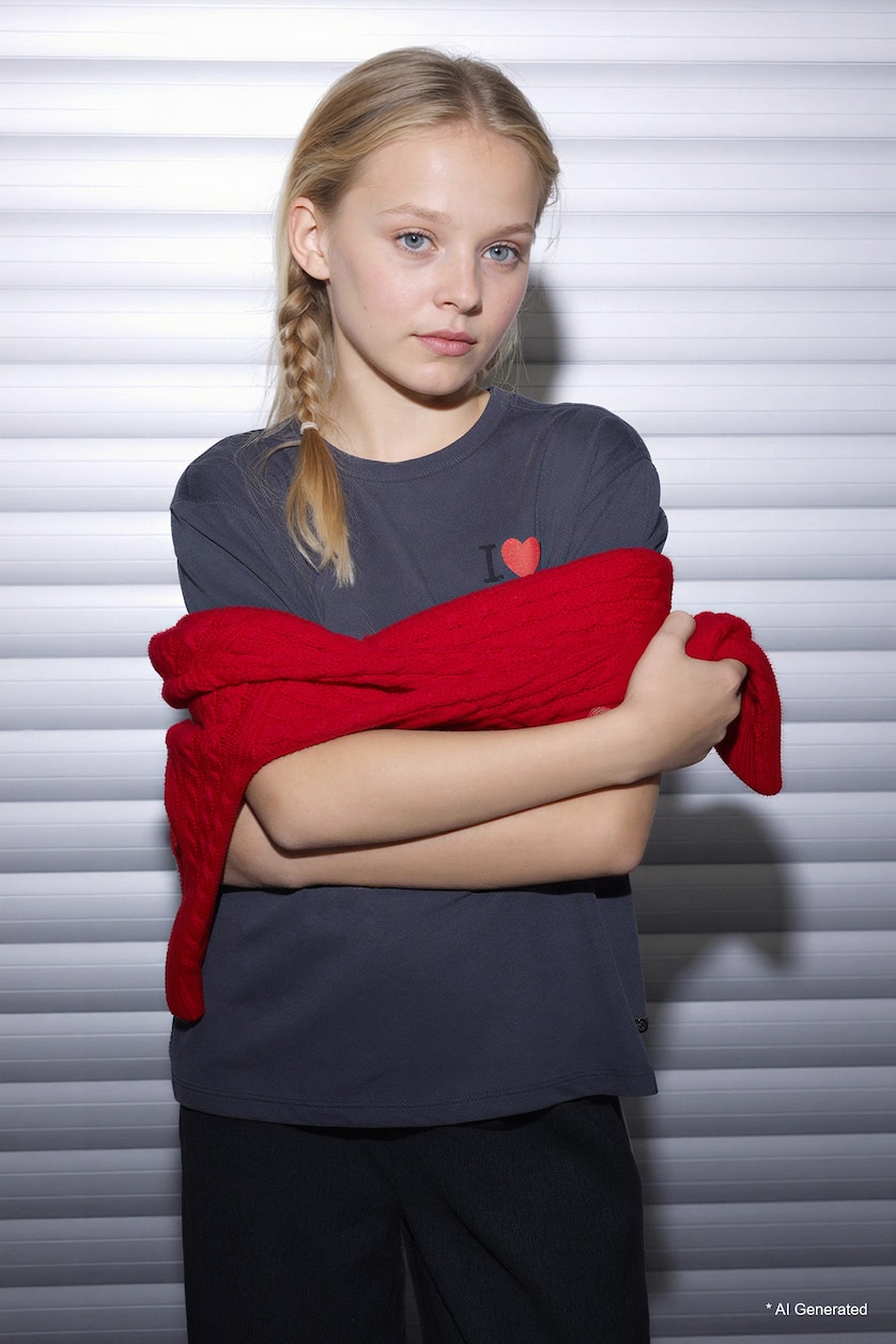 Young Girls - Teen Girls Anthracite Girl I Love NY Oversize T-Shirt