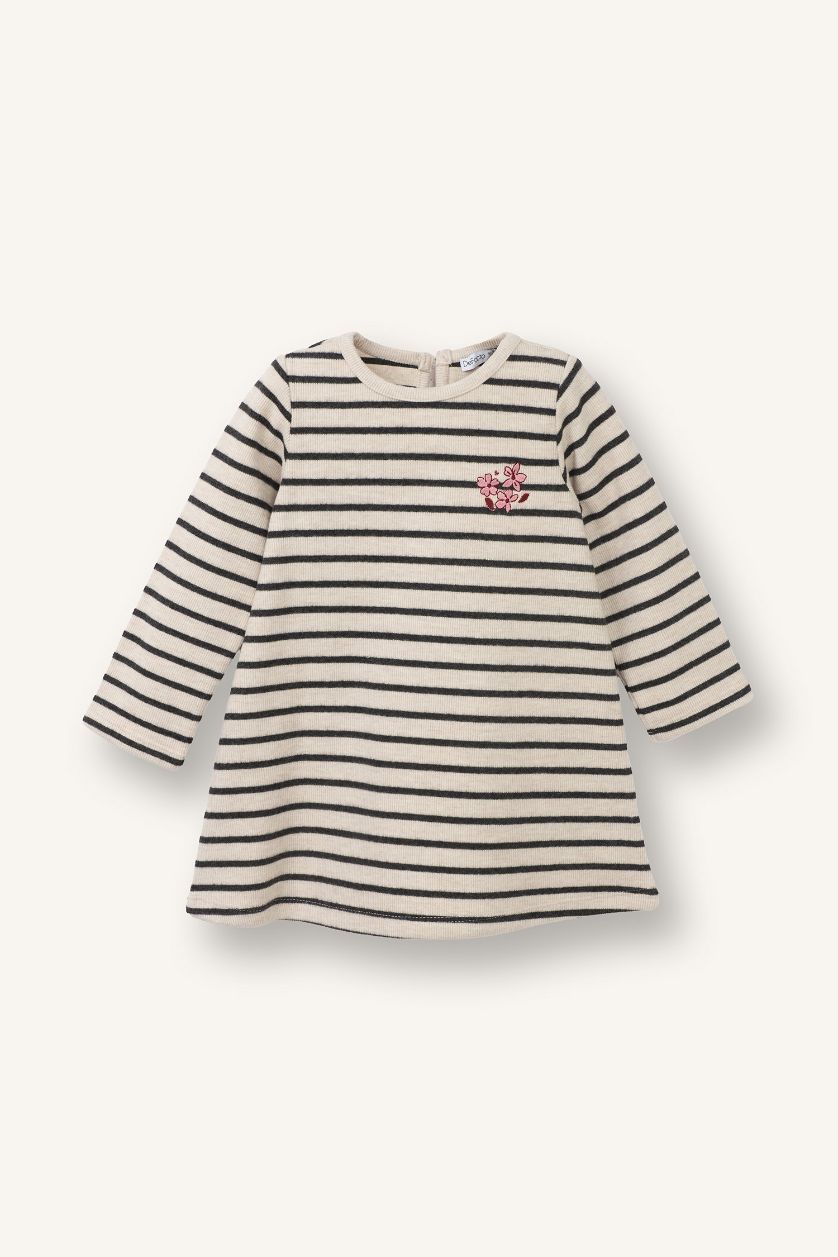 طفلة صغيرة بيج فستان بيبي بناتي ردن طويل