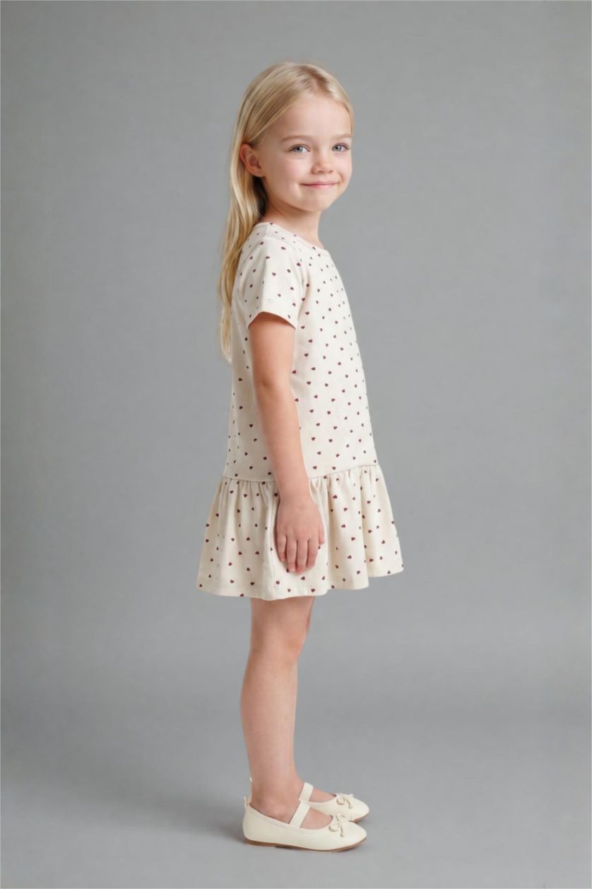 BABY GIRL Beige Girl Patterned Long Sleeve Dress