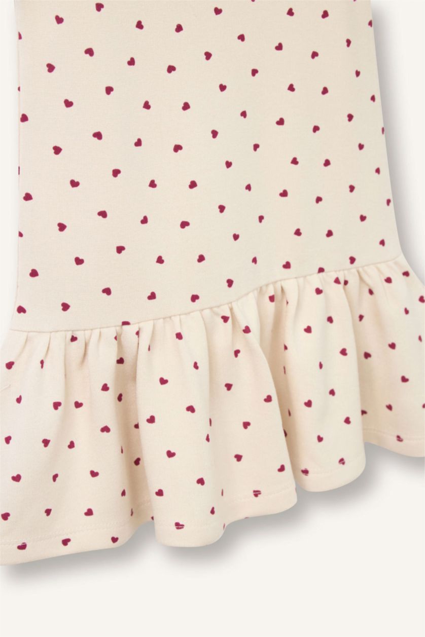 Kız Bebek Bej Desenli Elbise Kız Bebek