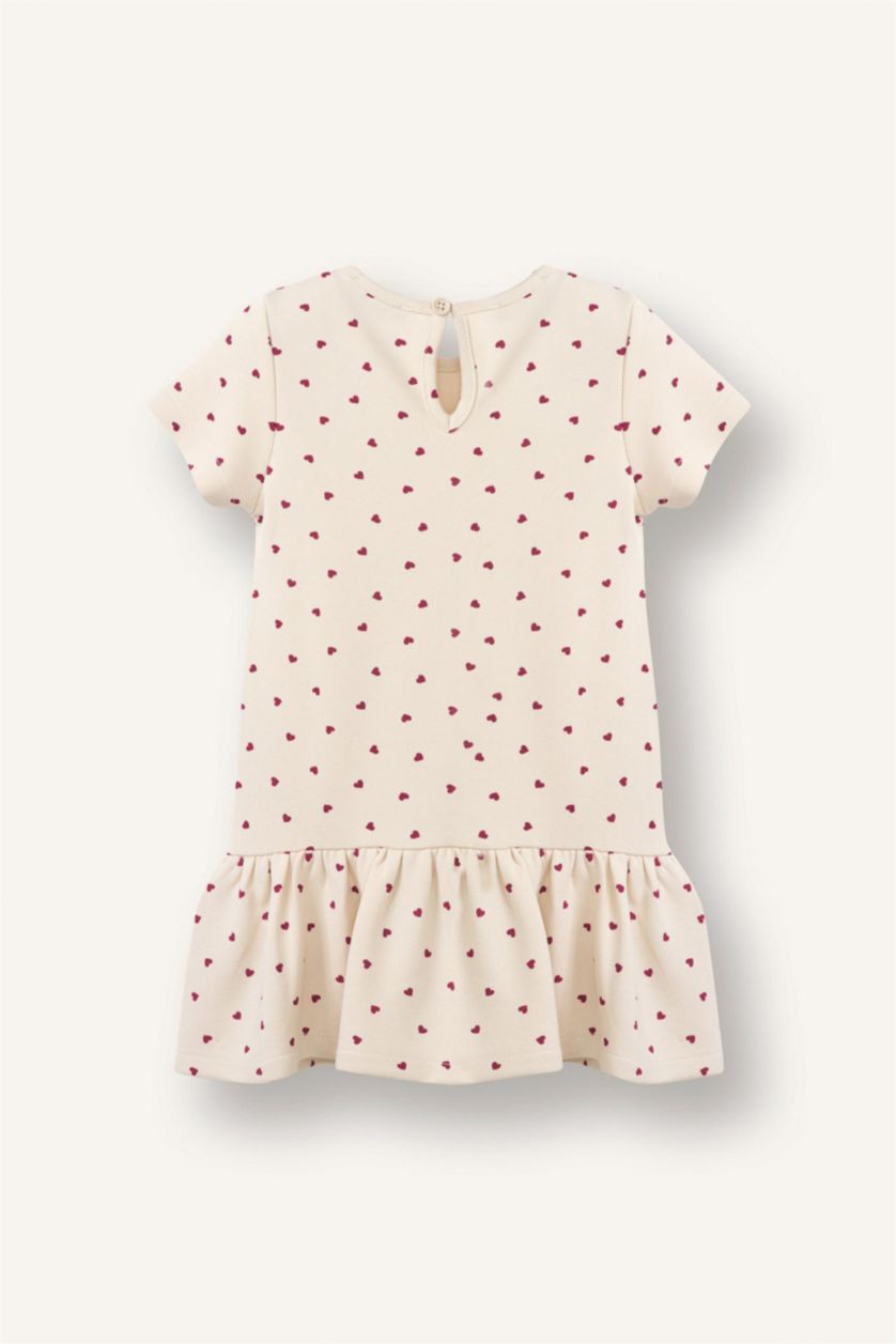 BABY GIRL Beige Girl Patterned Long Sleeve Dress