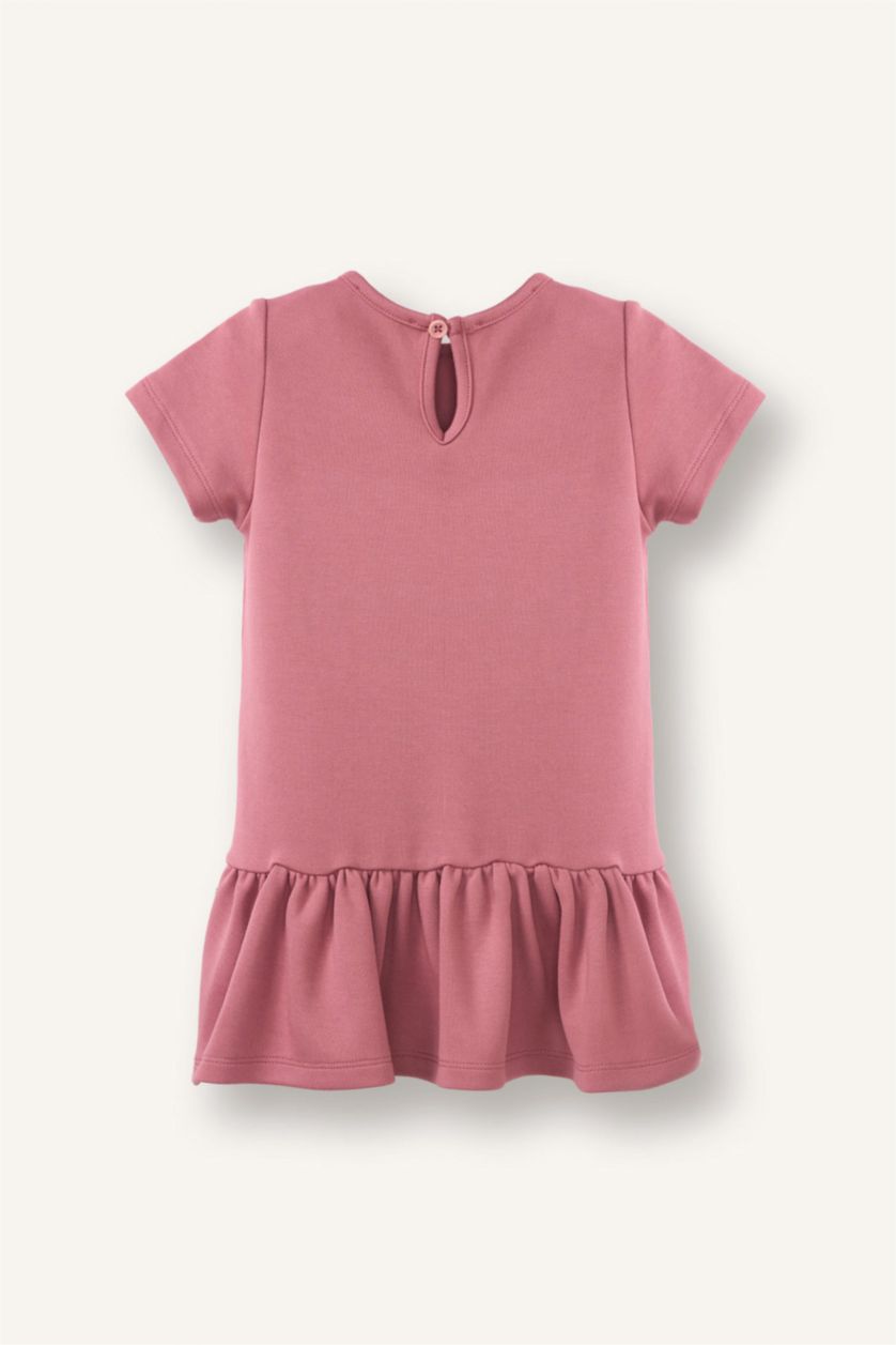 Kız Bebek Gülkurusu İşlemeli Elbise Kız Bebek