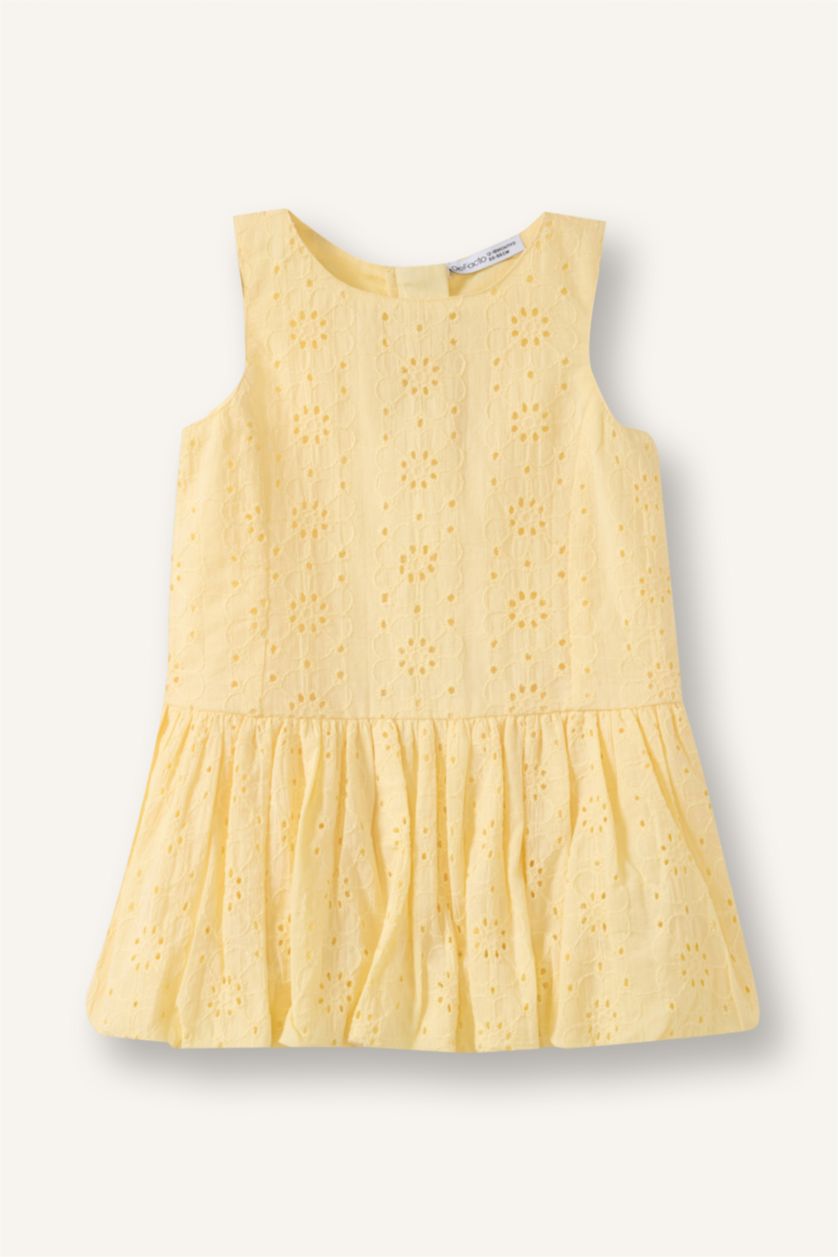 Baby Girls Dark Yellow Woven Dress