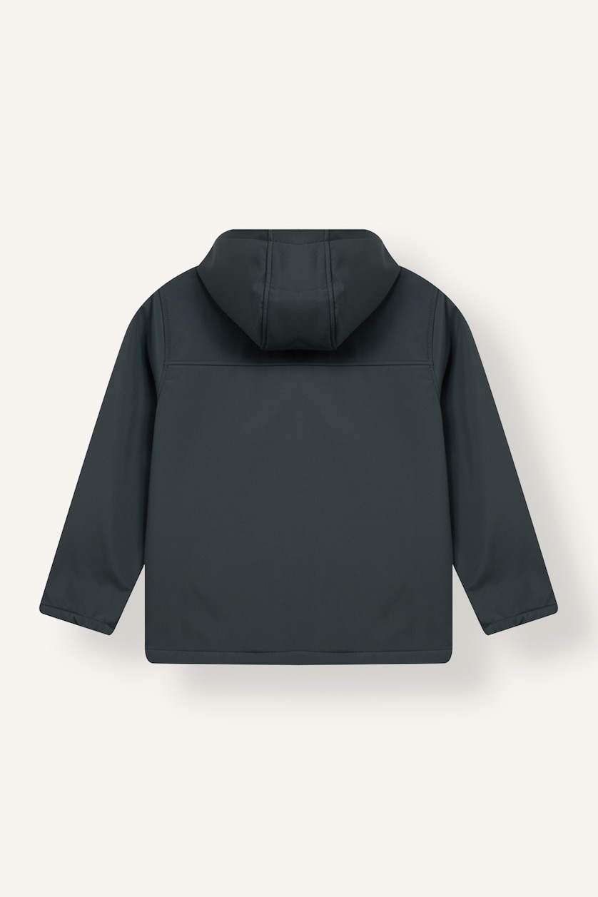 GARÇONS Anthracite Imperméable à capuche coupe-vent avec doublure polaire et poches pour garçon