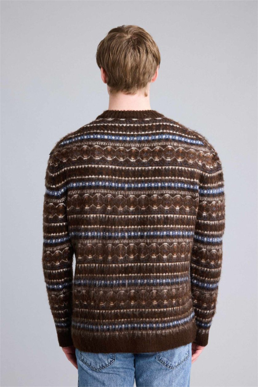HOMME Marron Foncé Pull en maille Coupe régulière