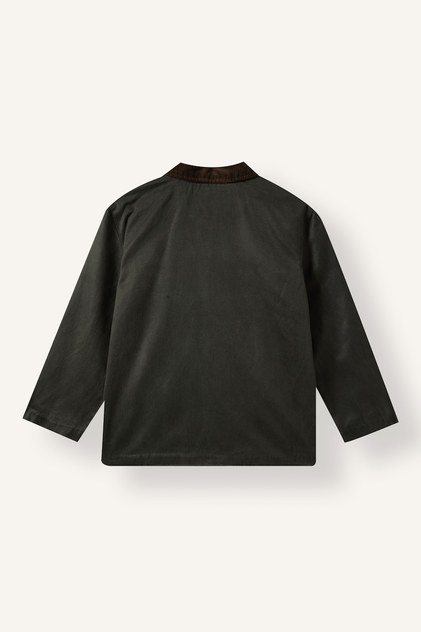 Boys & Teens Dark Khaki جاكيت ولادي قطن بياخة بولو مبطن بالقطن