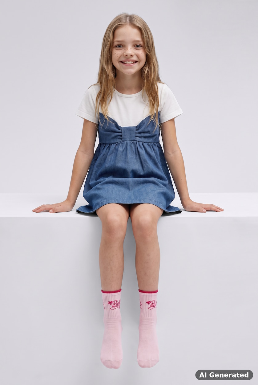 GIRLS & TEENS MIXED Girl Barbie Licensed 2 piece Long sock