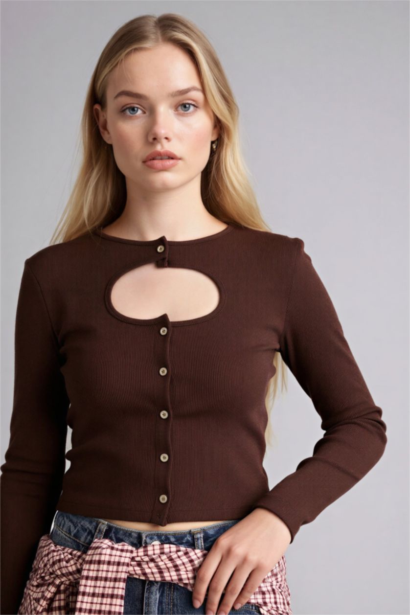 Женщины Коричневый Woman Long Sleeve T-Shirt