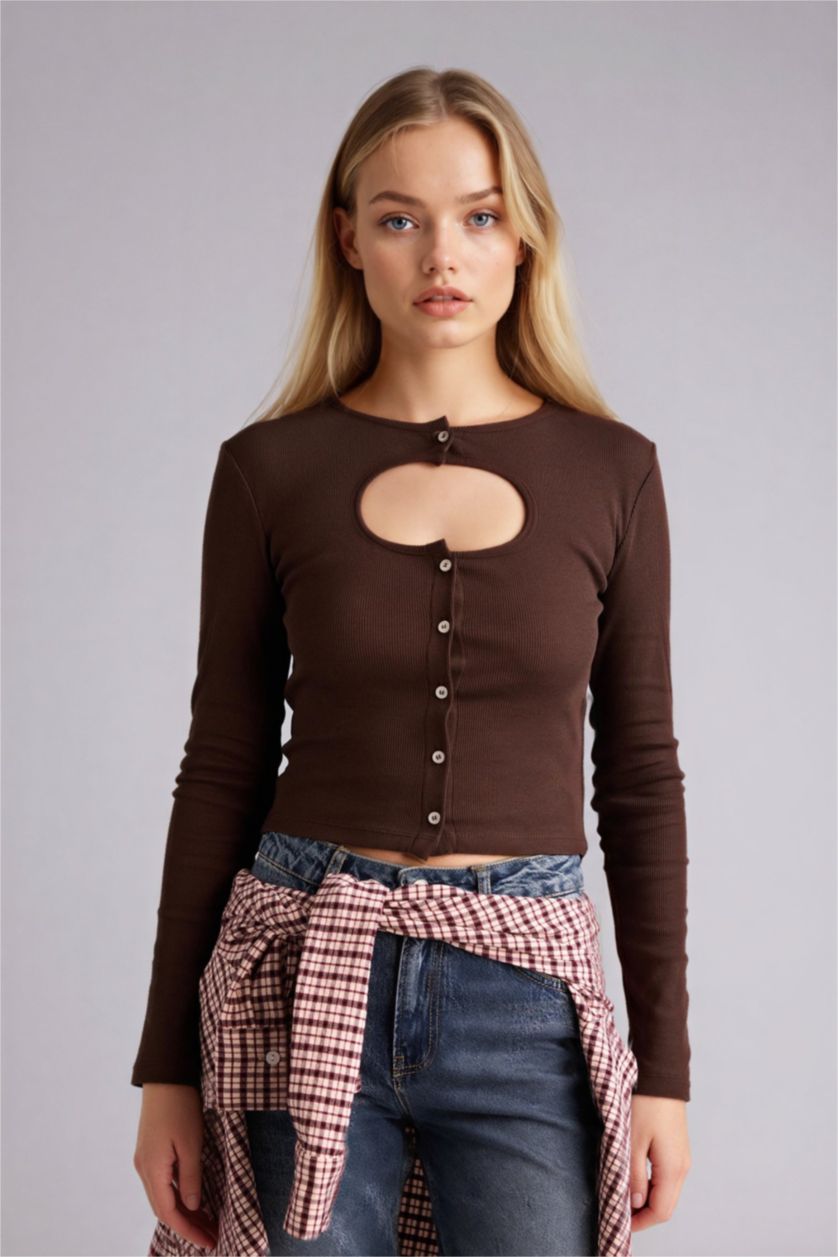 Женщины Коричневый Woman Long Sleeve T-Shirt