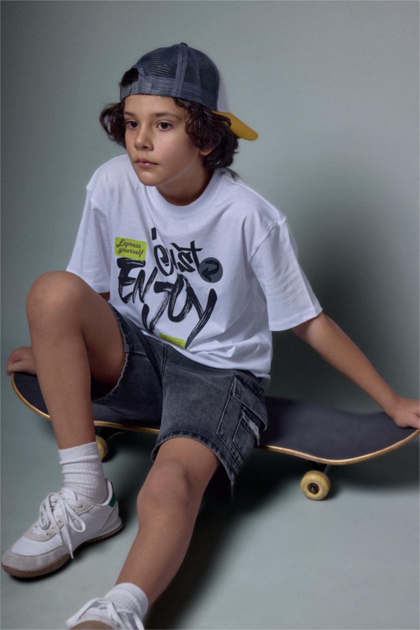 GARÇONS Blanc T-shirt oversize imprimé pour garçon