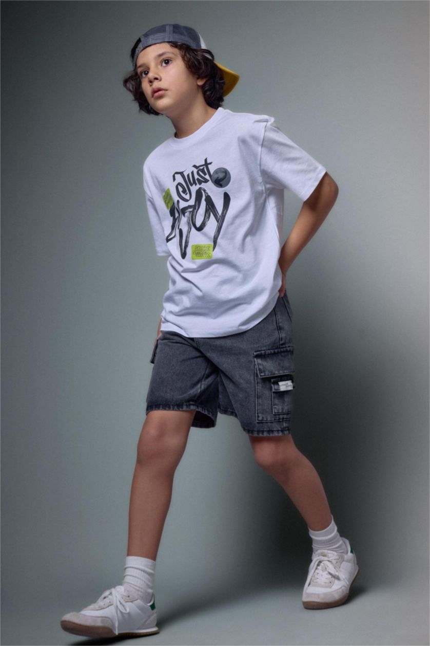 GARÇONS Blanc T-shirt oversize imprimé pour garçon