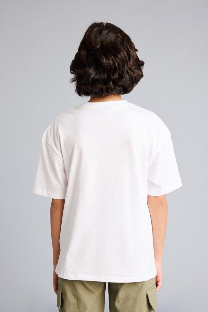 GARÇONS Blanc T-shirt oversize imprimé pour garçon