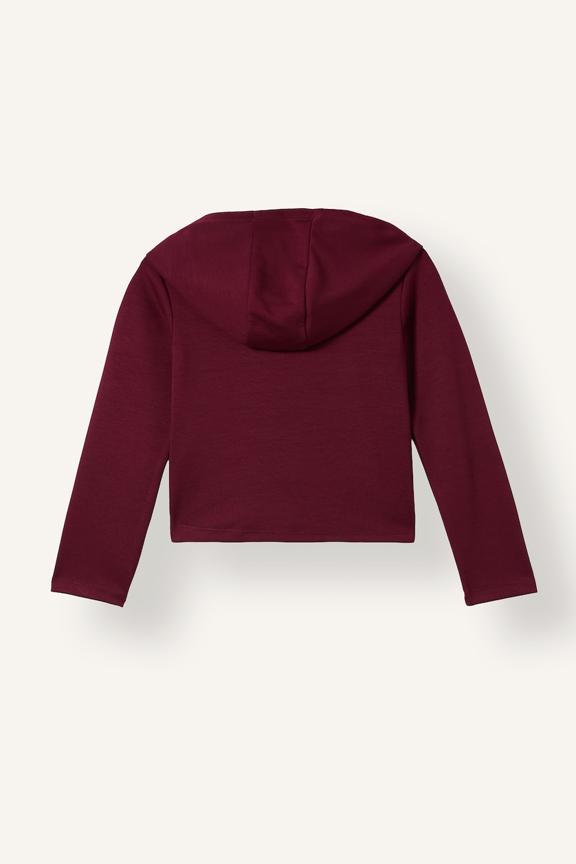 Young Girls - Teen Girls Bordeaux Slim Fit Hooded Cardigan