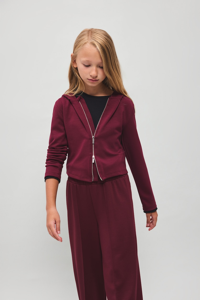 Young Girls - Teen Girls Bordeaux Girl Modal Hoodie