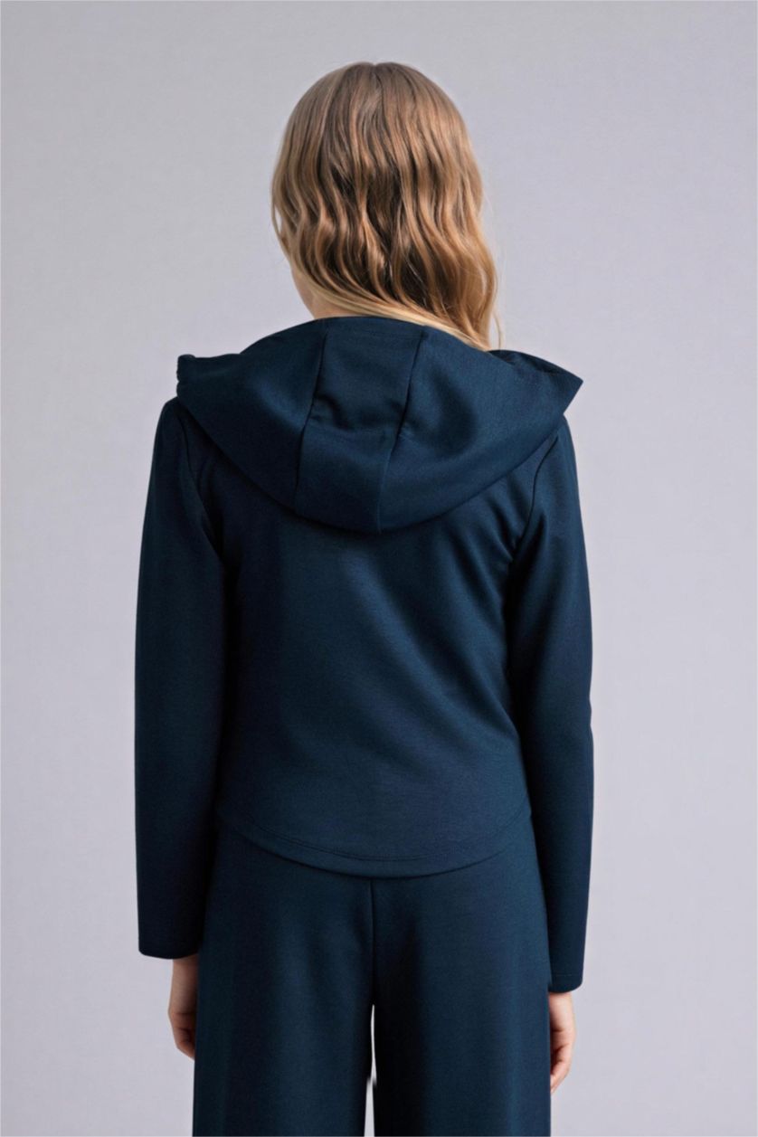 Kız Çocuk - Genç Kız Lacivert Fermuarlı Modal Hırka Kız Çocuk