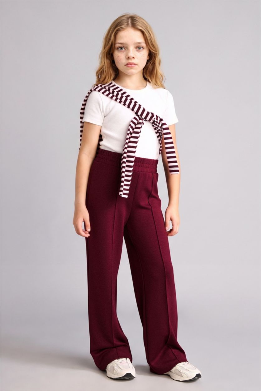GIRLS & TEENS Bordeaux Girl Wide Leg Modal Trousers