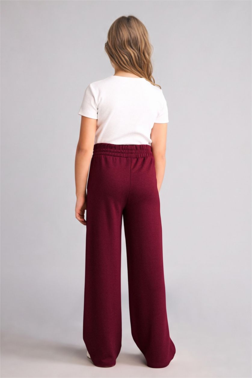 GIRLS & TEENS Bordeaux Girl Wide Leg Modal Trousers