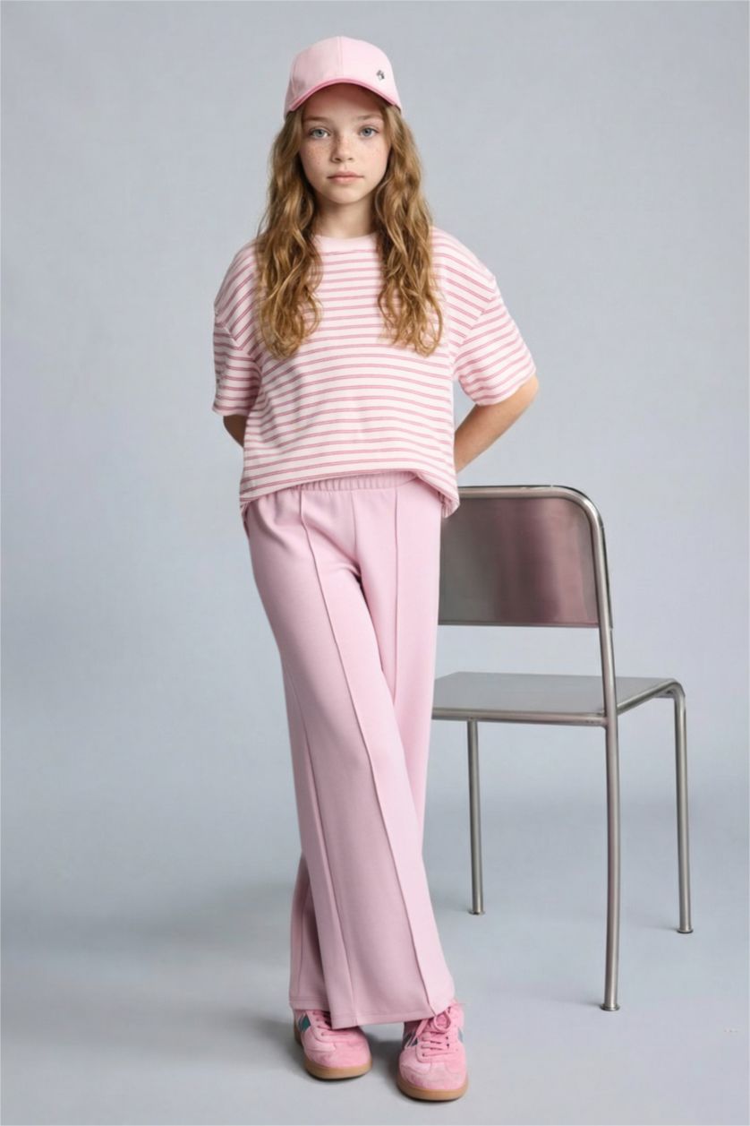 Қыздар Және Жасөспірімдер Раушан Қыздарға арналған Wide Leg модал спорттық шалбар