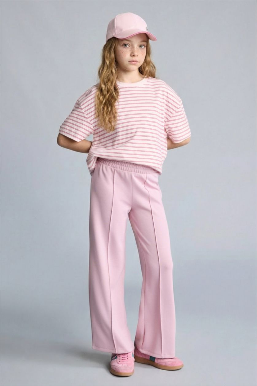 Қыздар Және Жасөспірімдер Раушан Қыздарға арналған Wide Leg модал спорттық шалбар