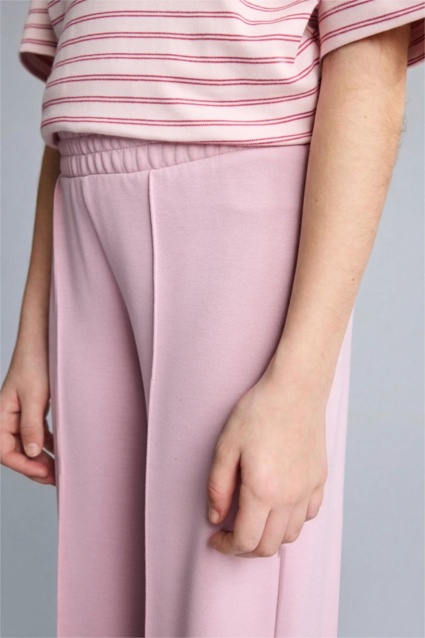 Қыздар Және Жасөспірімдер Раушан Қыздарға арналған Wide Leg модал спорттық шалбар