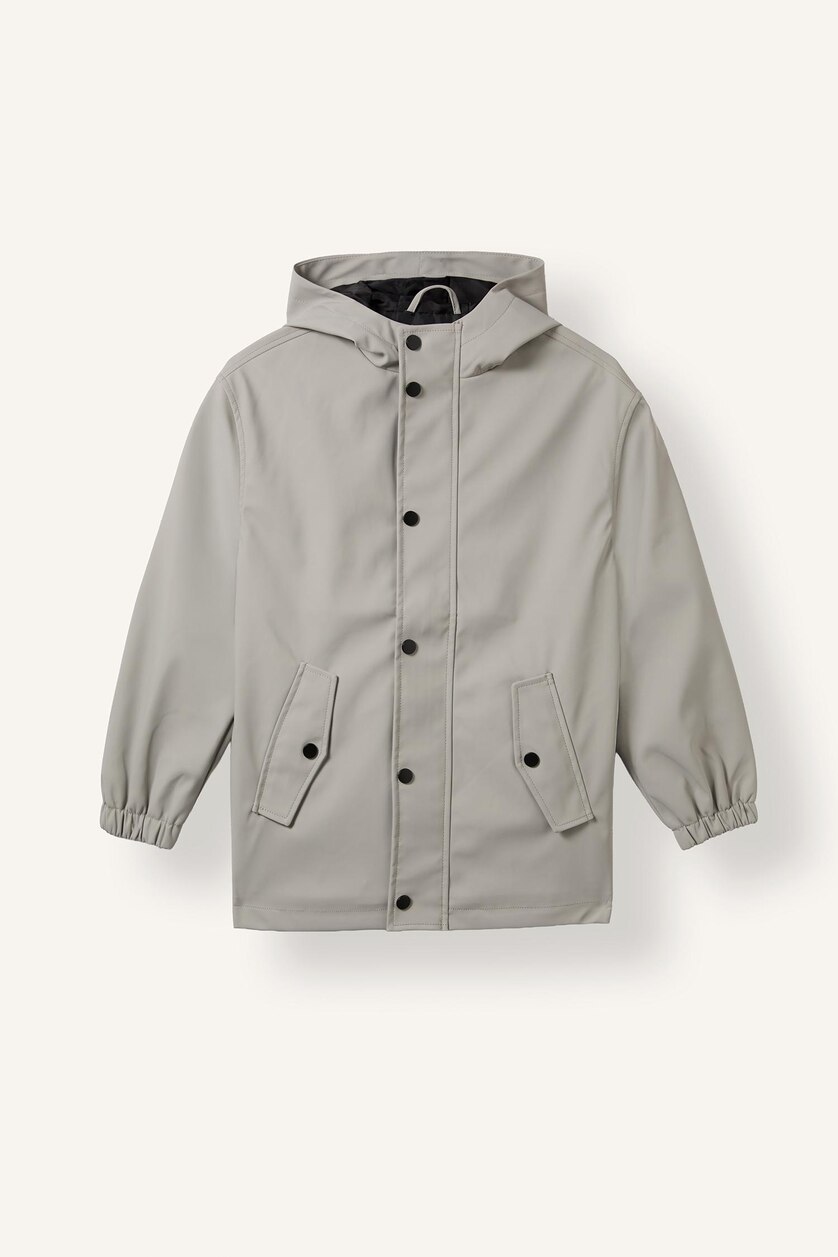 Boys & Teens Light Grey Boy Hooded Taffeta Raincoat