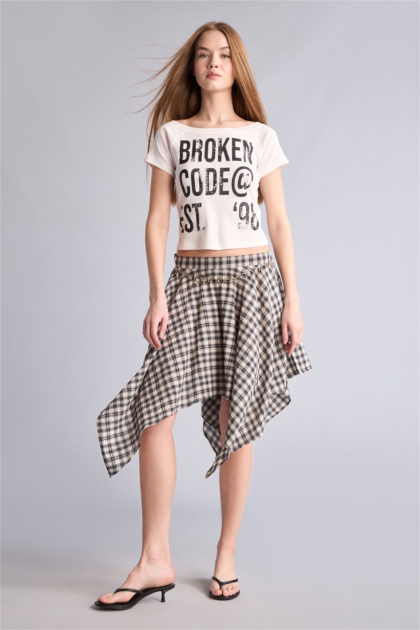 نساء أسود Asymmetric Midi
