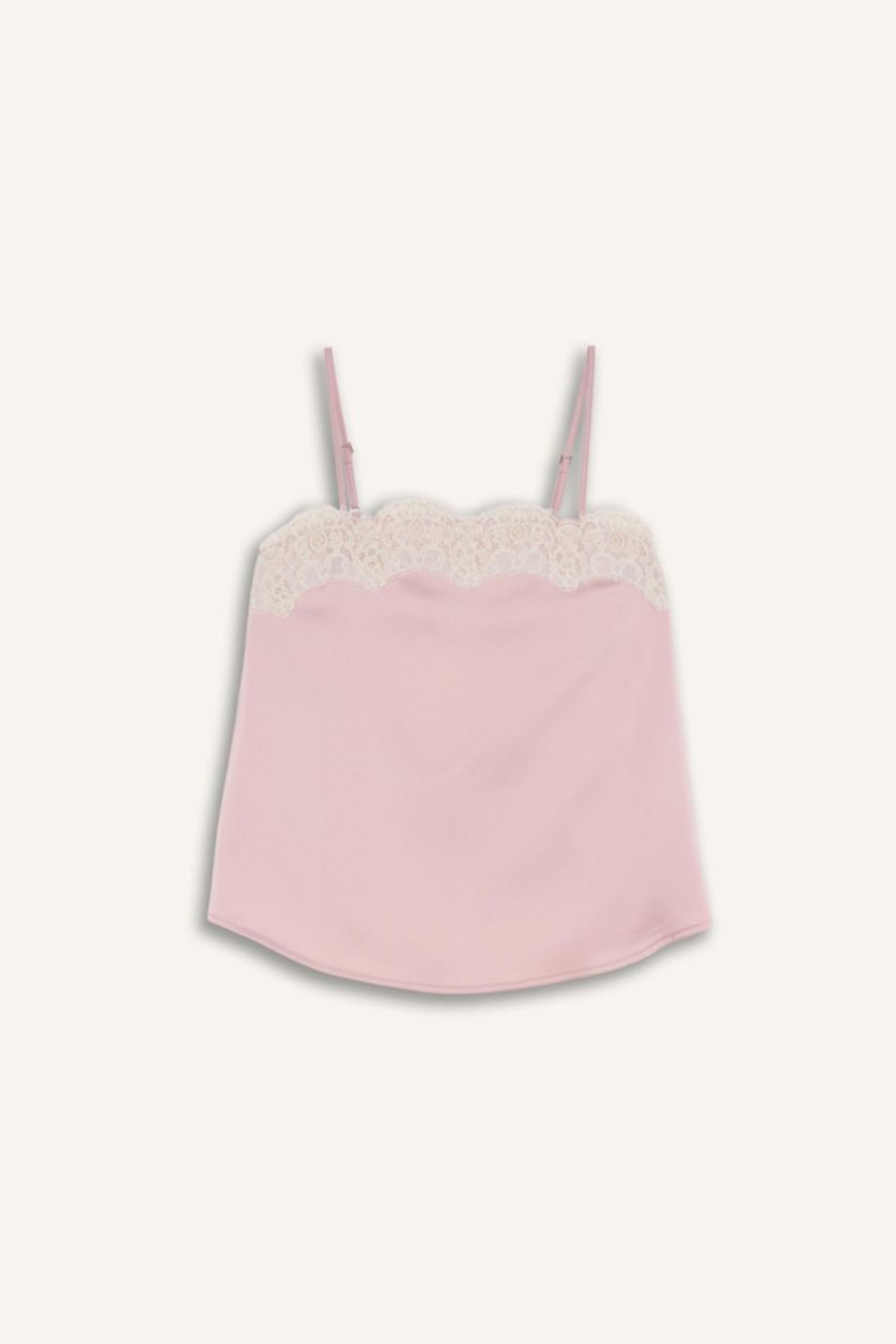 WOMAN Dark Pink Regular Fit Strappy Sleeveless Blouse