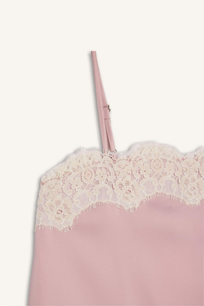 WOMAN Dark Pink Regular Fit Strappy Sleeveless Blouse