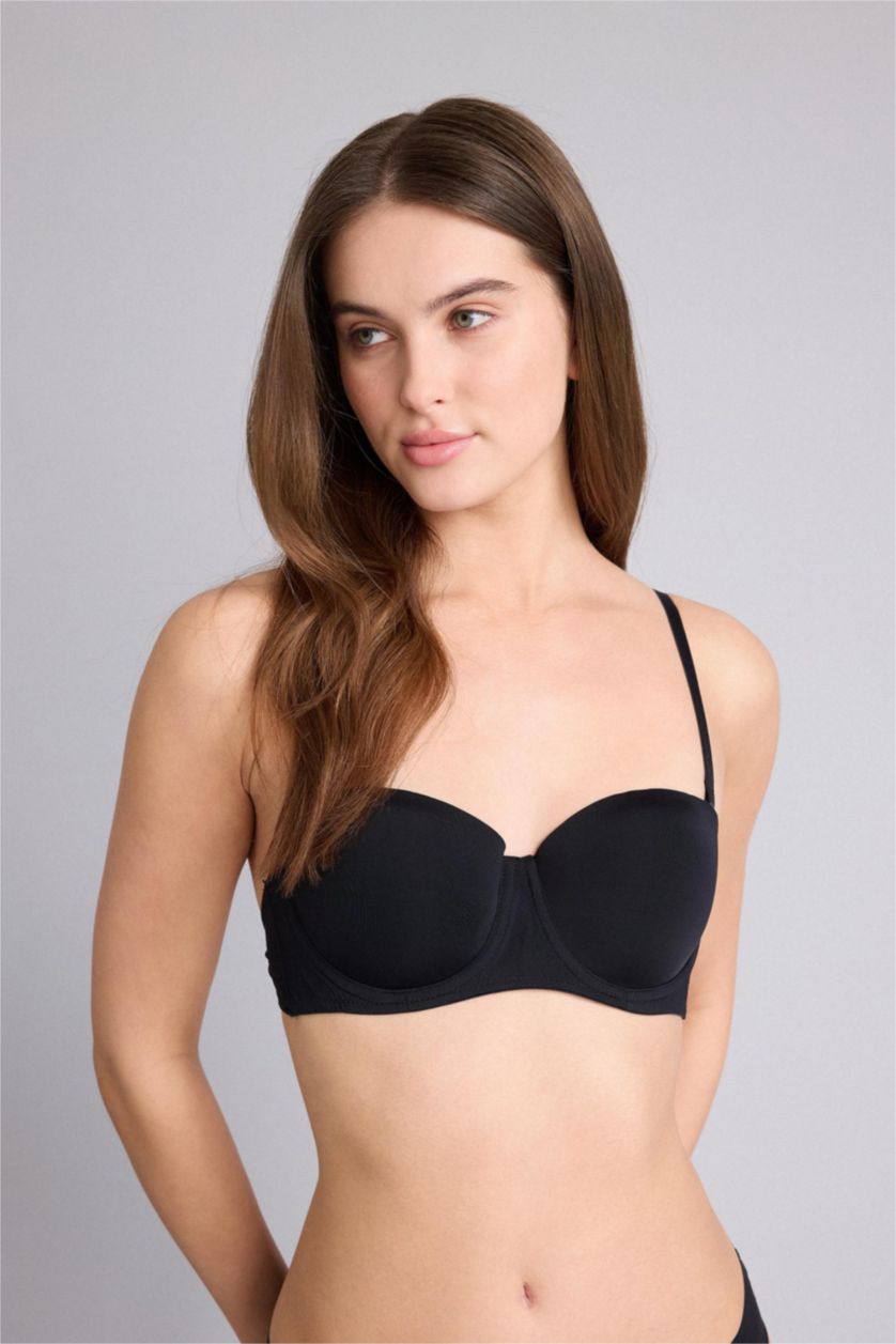 Женщины Черный Fall in Love из микроволокна с чашечками с чашечками С косточками