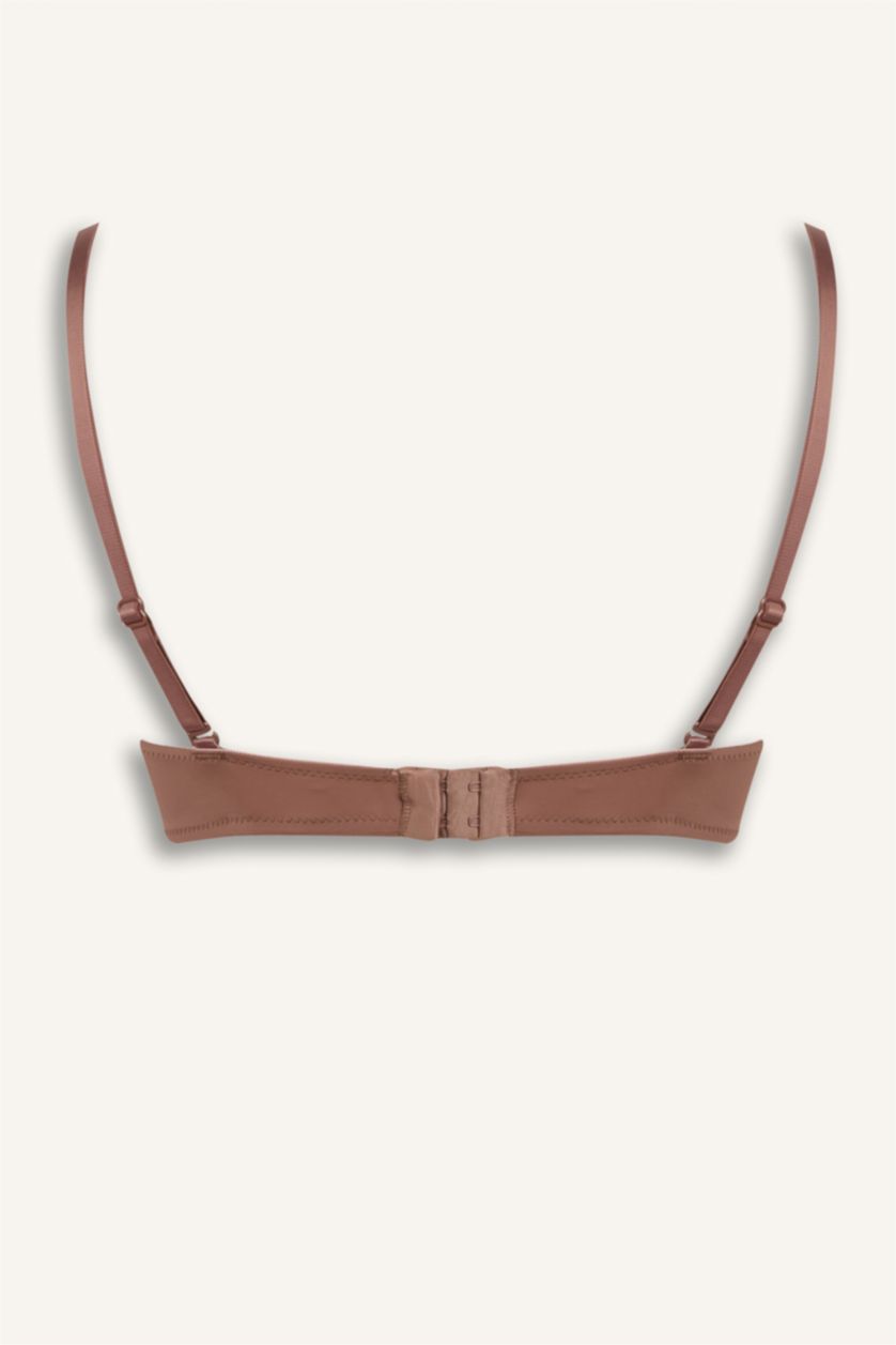 Kadın Açık Kahve Micro Kaplı Pedli Balenli Straplez Sütyen