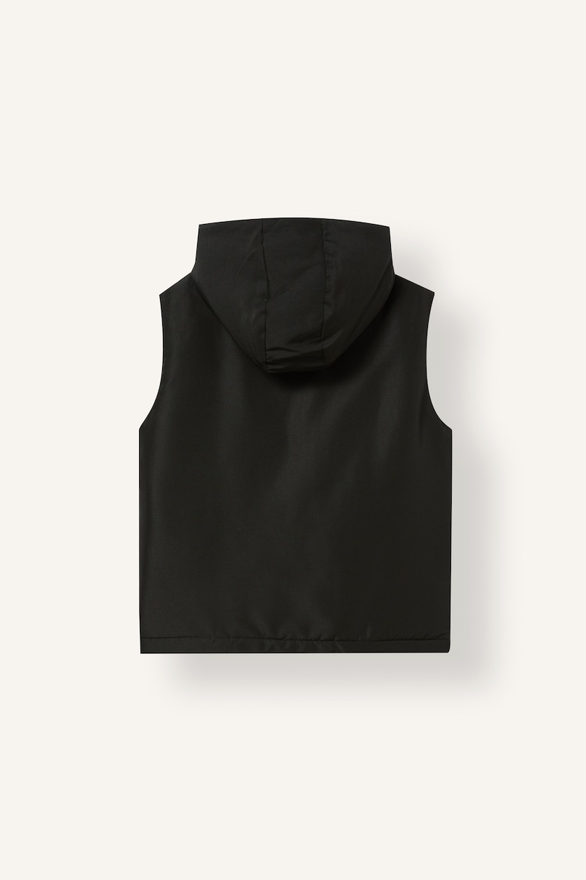 DJEM & ADOLESHENTË Black Boy Black Hooded Zip-Up Vest