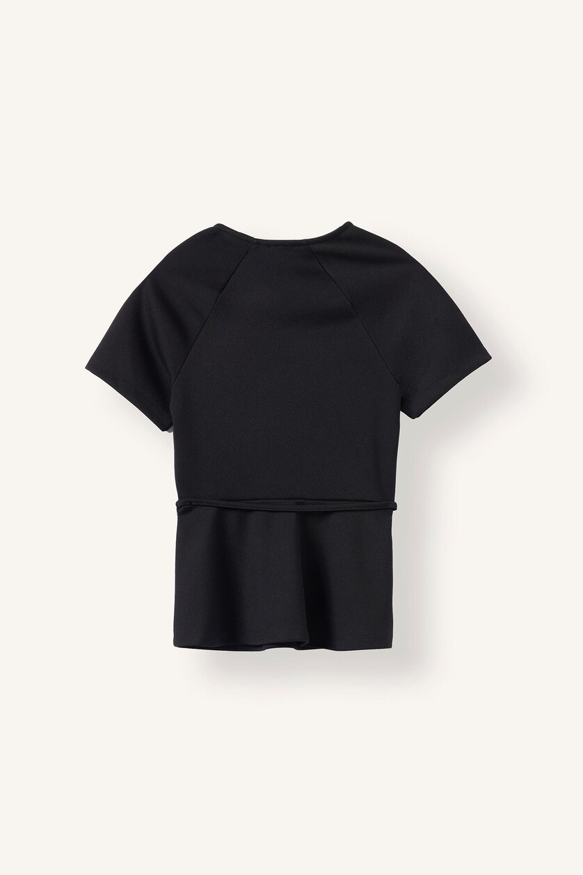 Woman Black Slim Fit Short Sleeve T-Shirt
