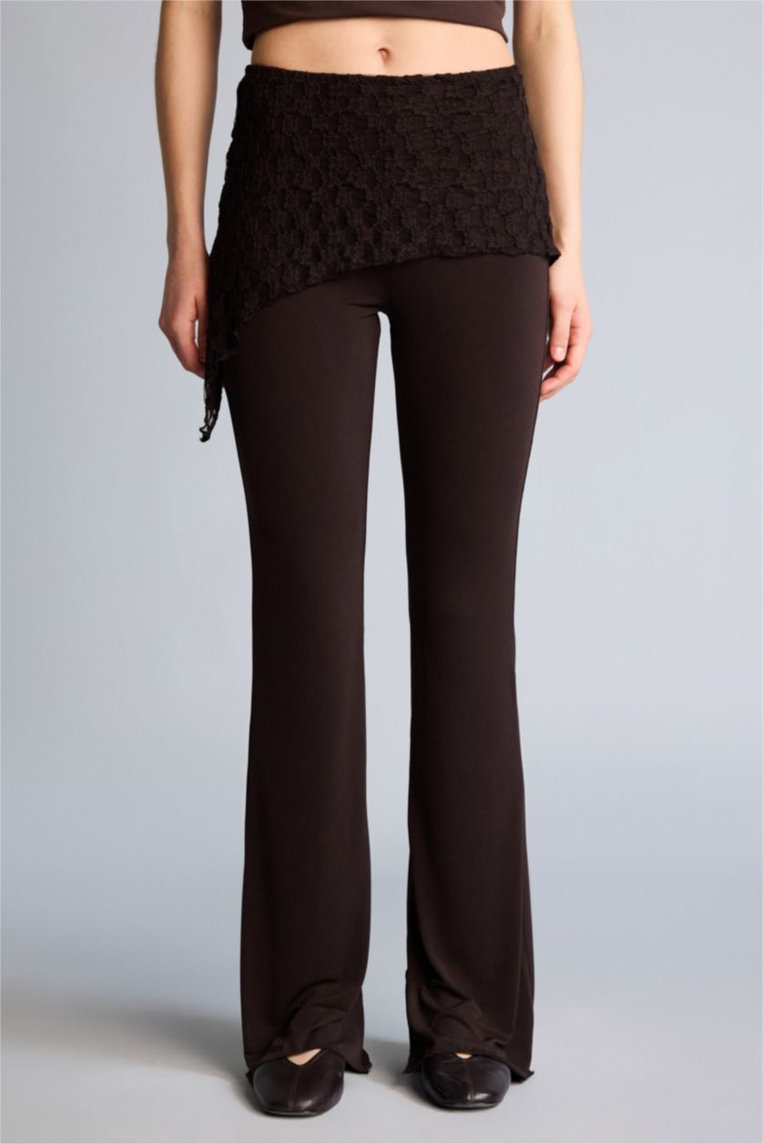 WOMAN Brown Flare Fit Trousers