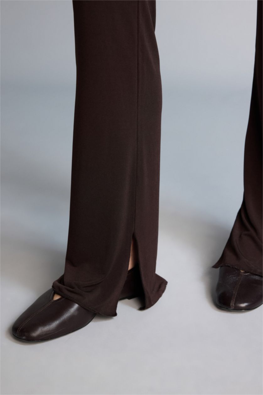 WOMAN Brown Flare Fit Trousers