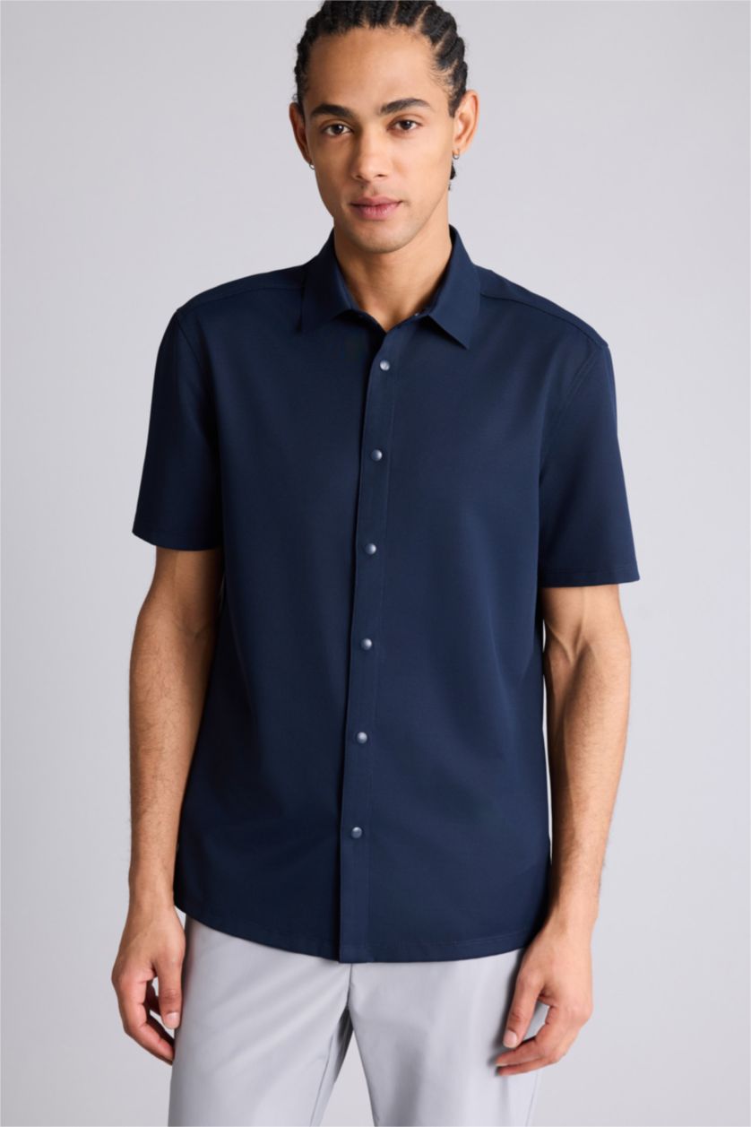 MAN NAVY Slim Fit Short Sleeve Shirt