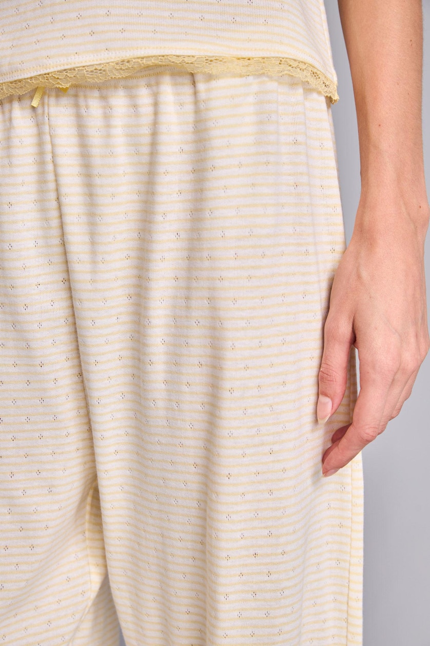 Kadın Açık Sarı Regular Fit Askılı 2'li Pijama Takımı