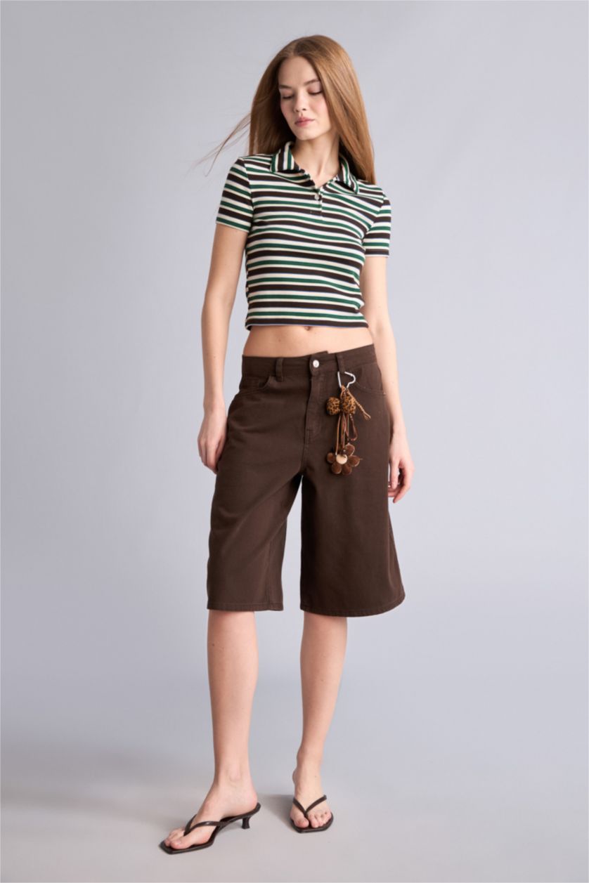 Kadın Yeşil Ribana Kısa Kollu Tişört