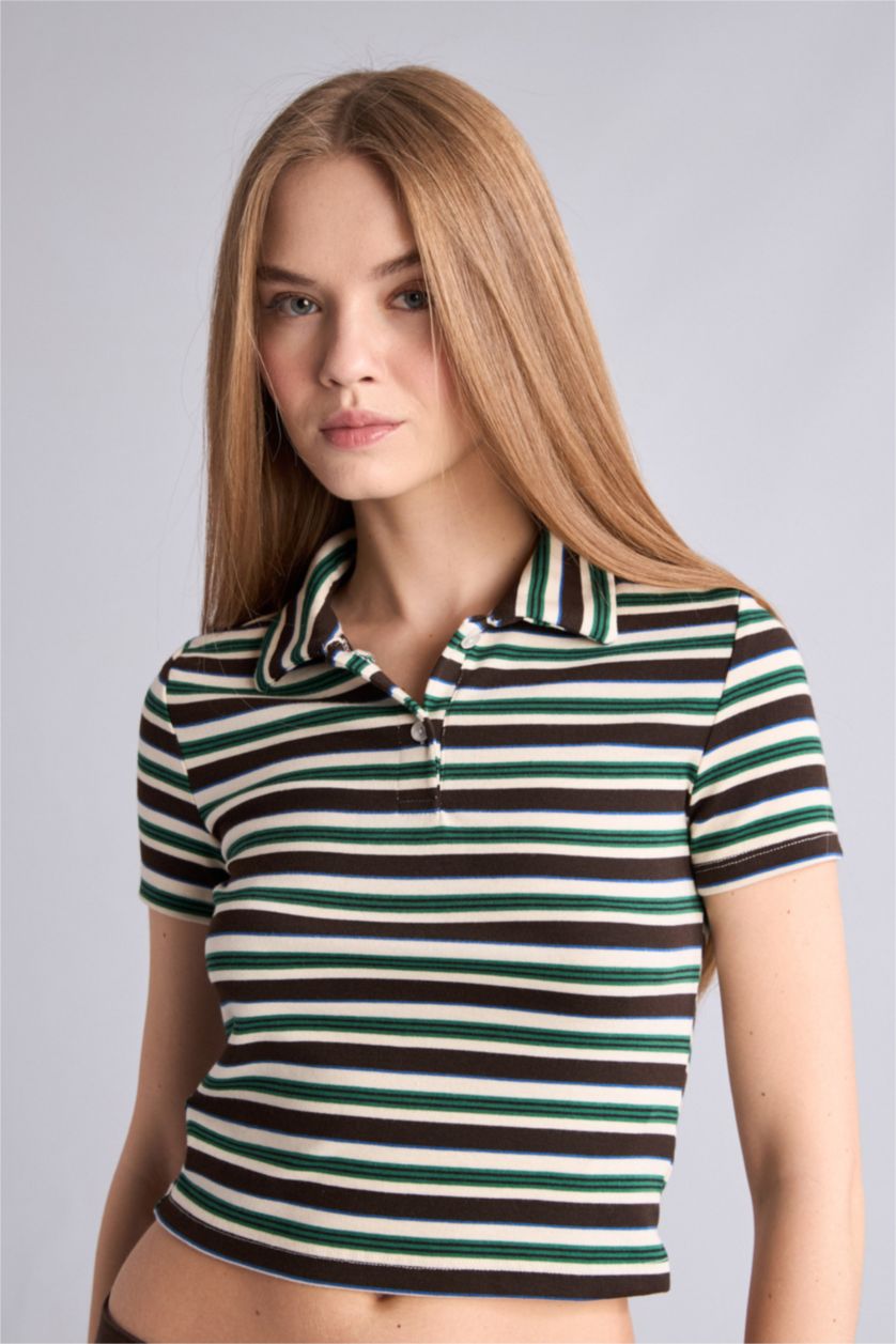 Kadın Yeşil Ribana Kısa Kollu Tişört