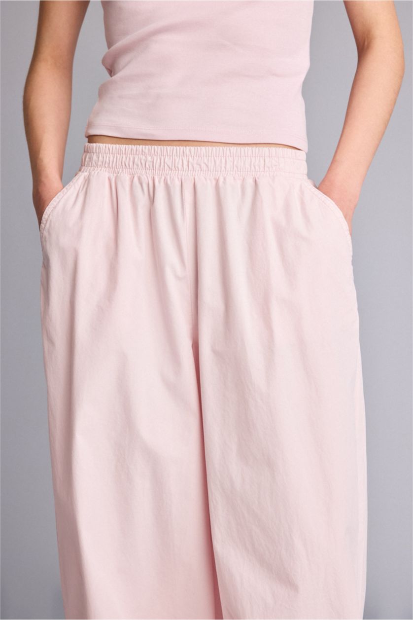 Женщины Розовый Брюки Balloon крой со средней талией для женщин