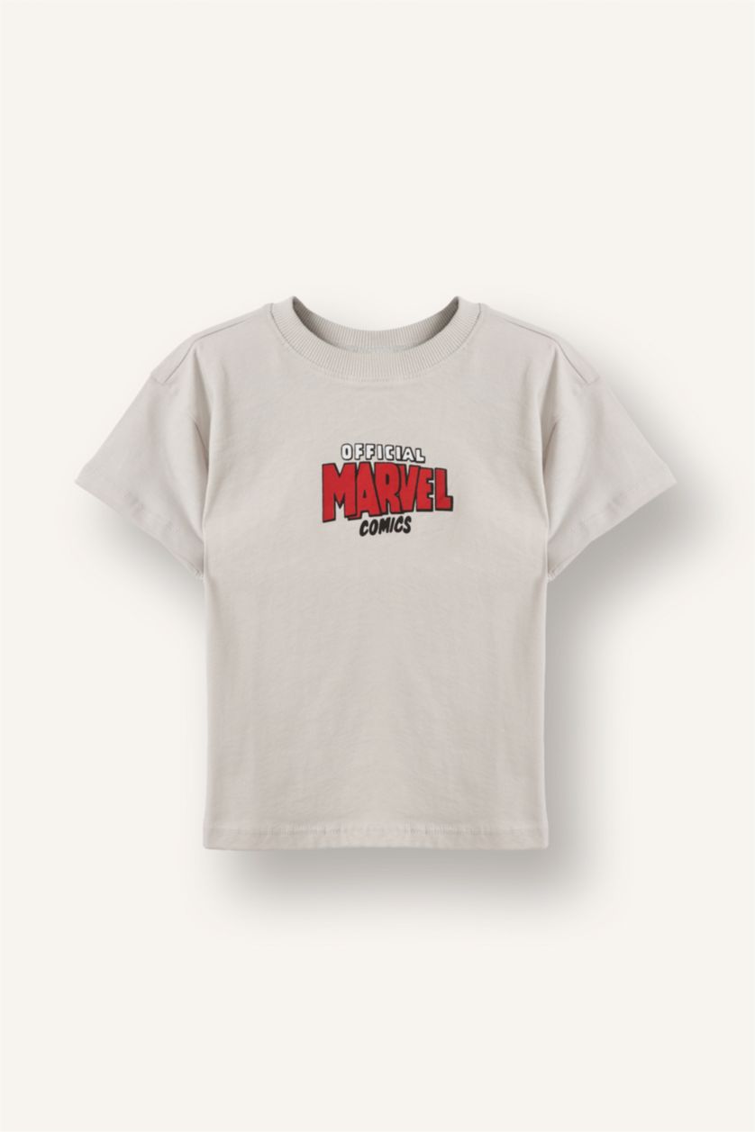 Erkek Bebek Açık Gri Marvel Comıcs Tişört Erkek Bebek