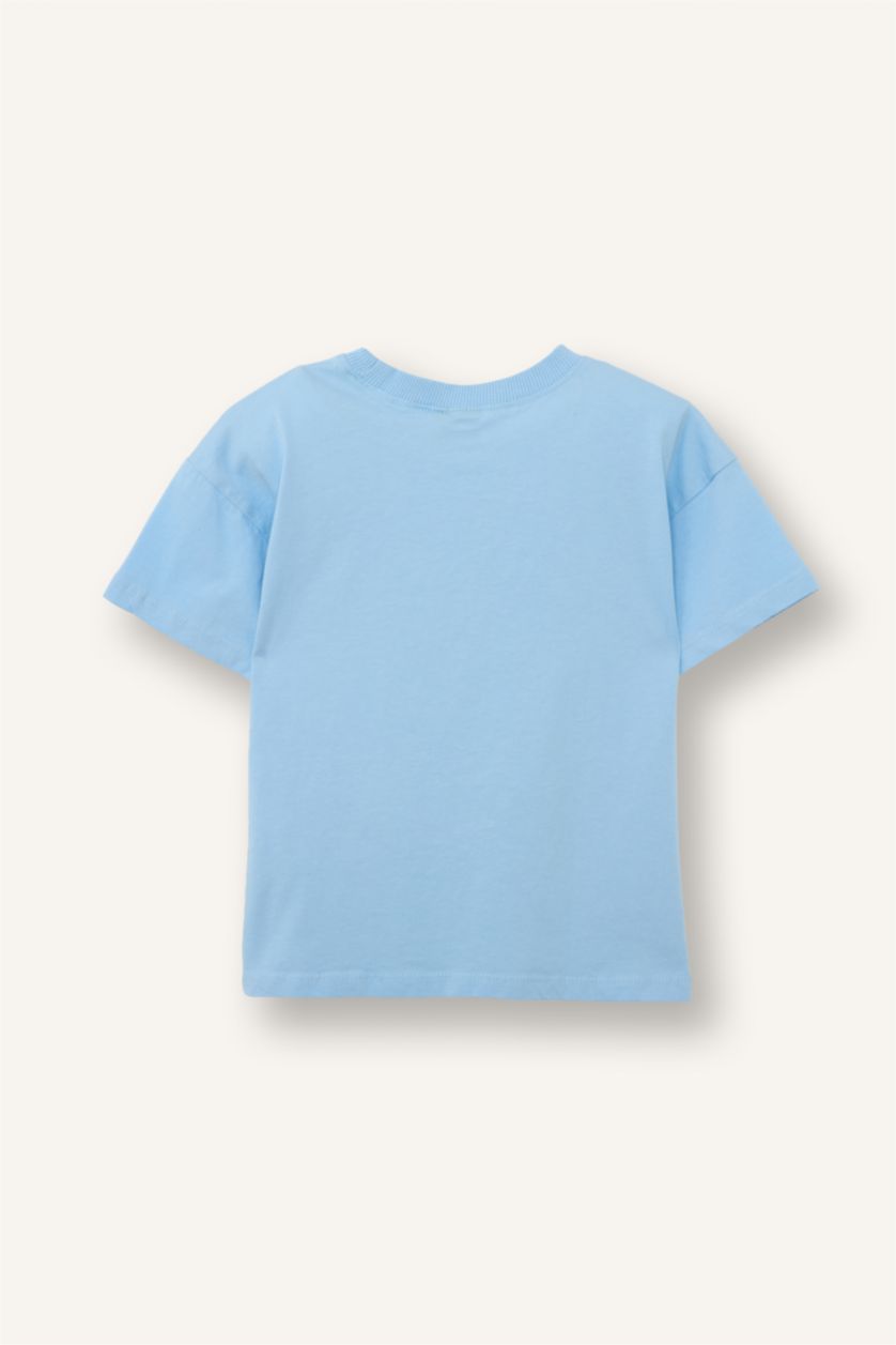 Baby Boys Blue Regular Fit Lilo & Stitch Licensed Short Sleeve T-Shirt