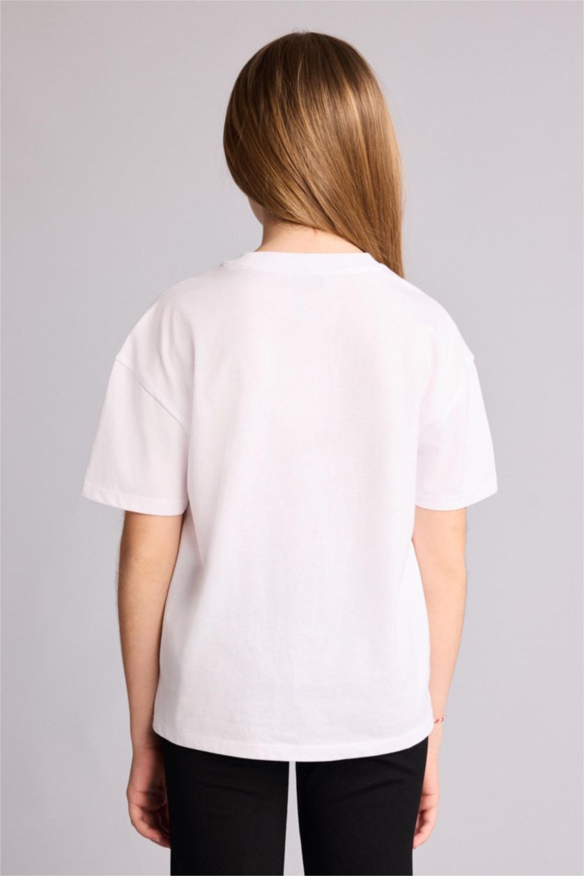 Kız Çocuk - Genç Kız Beyaz Atatürk Baskılı Tişört Kız Çocuk