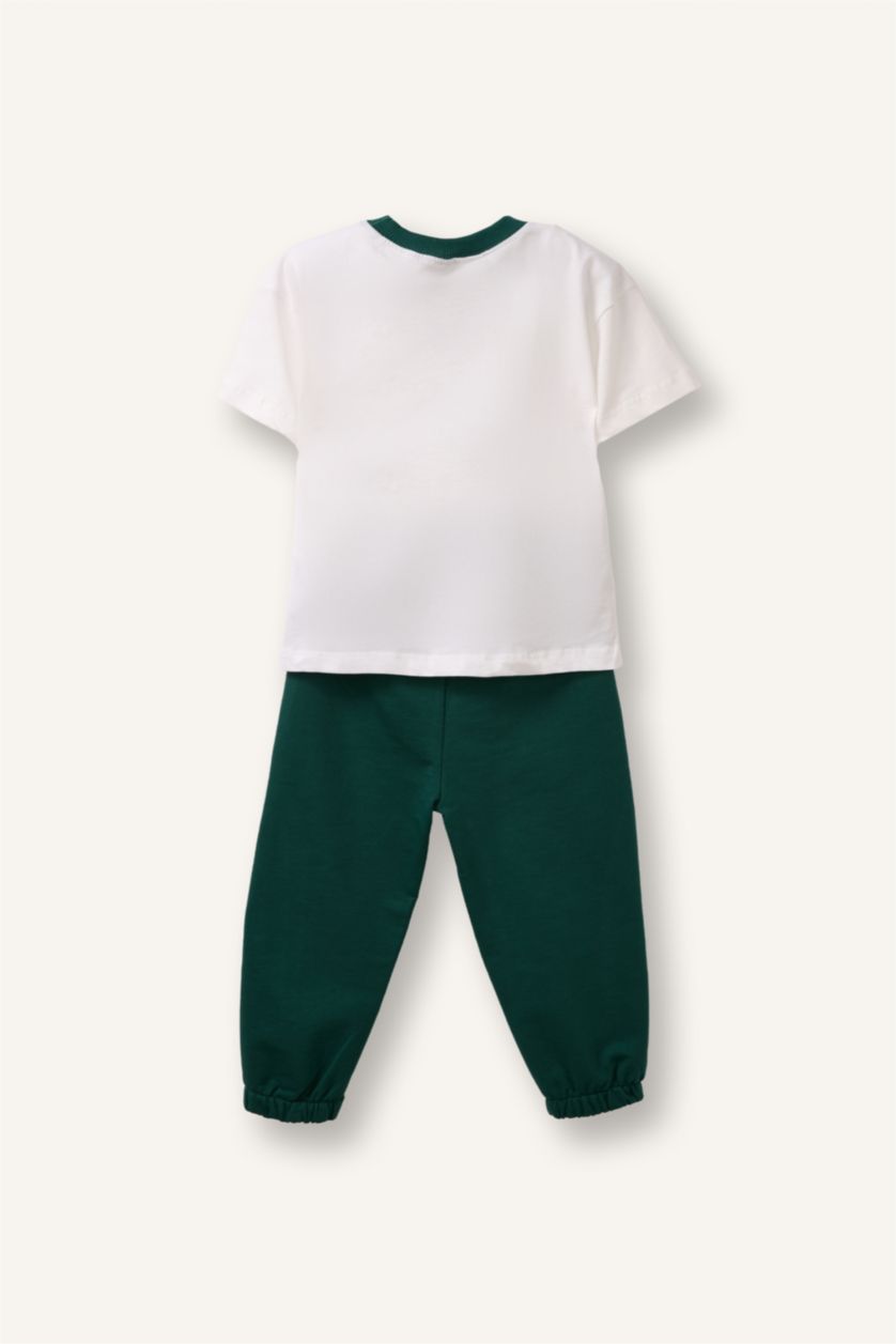 Erkek Bebek Koyu Yeşil Snoopy 2'li Takım Erkek Bebek