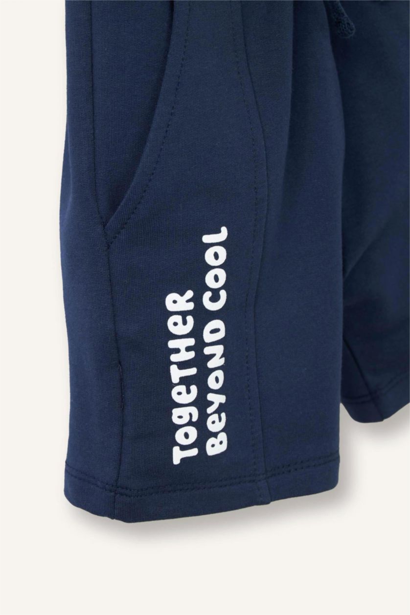 Erkek Bebek Lacivert Baskılı Şort Erkek Bebek