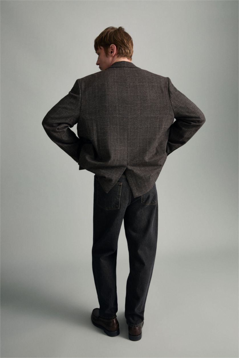 Men Dark Brown Baggy Fit Trousers