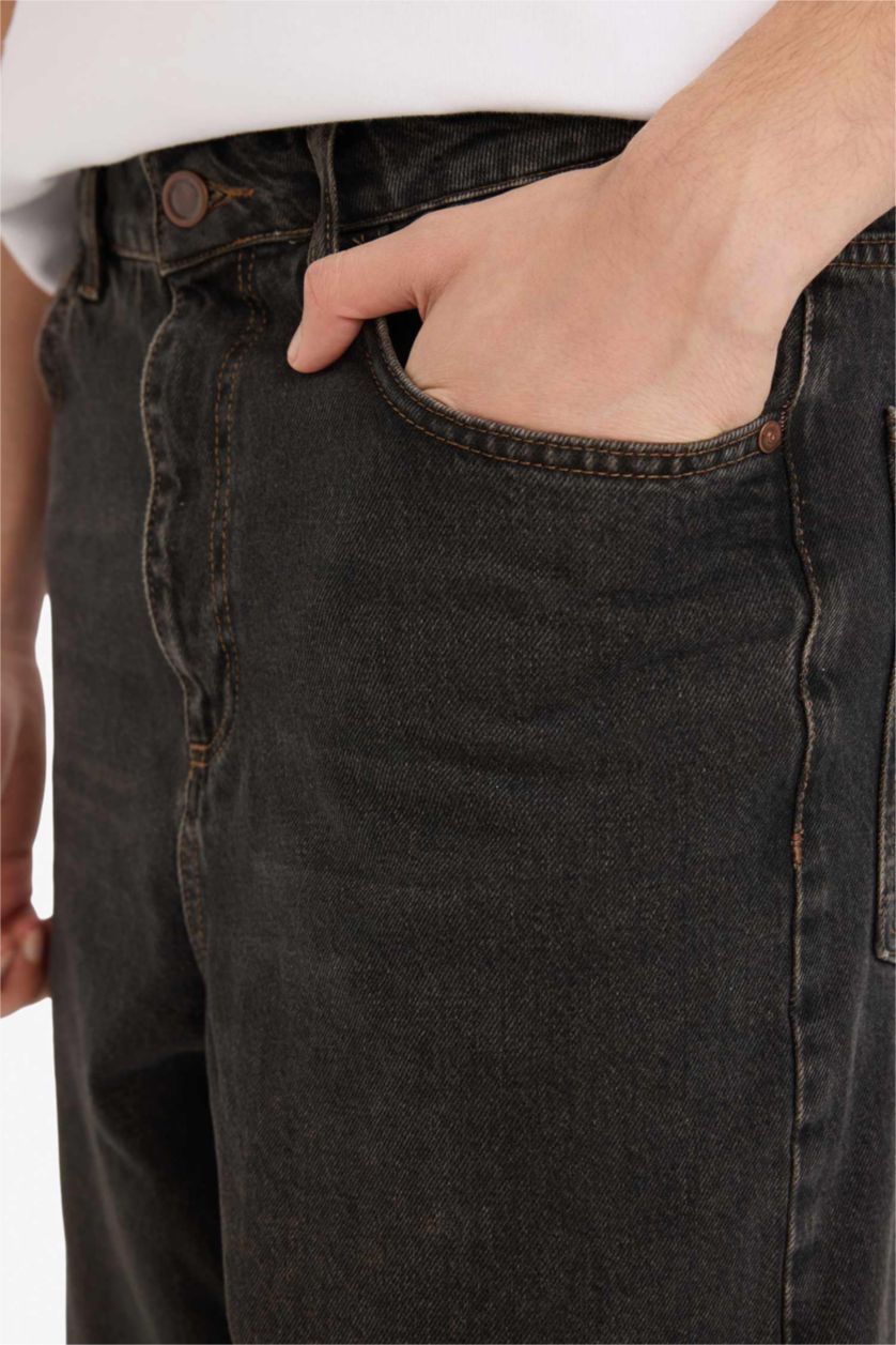 Men Dark Brown Baggy Fit Trousers